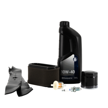 Servicekit inkl. 2 bioknive (38"/96cm) til Husqvarna traktorer b.la. TS 138L og TC 138L (motor HS 452)